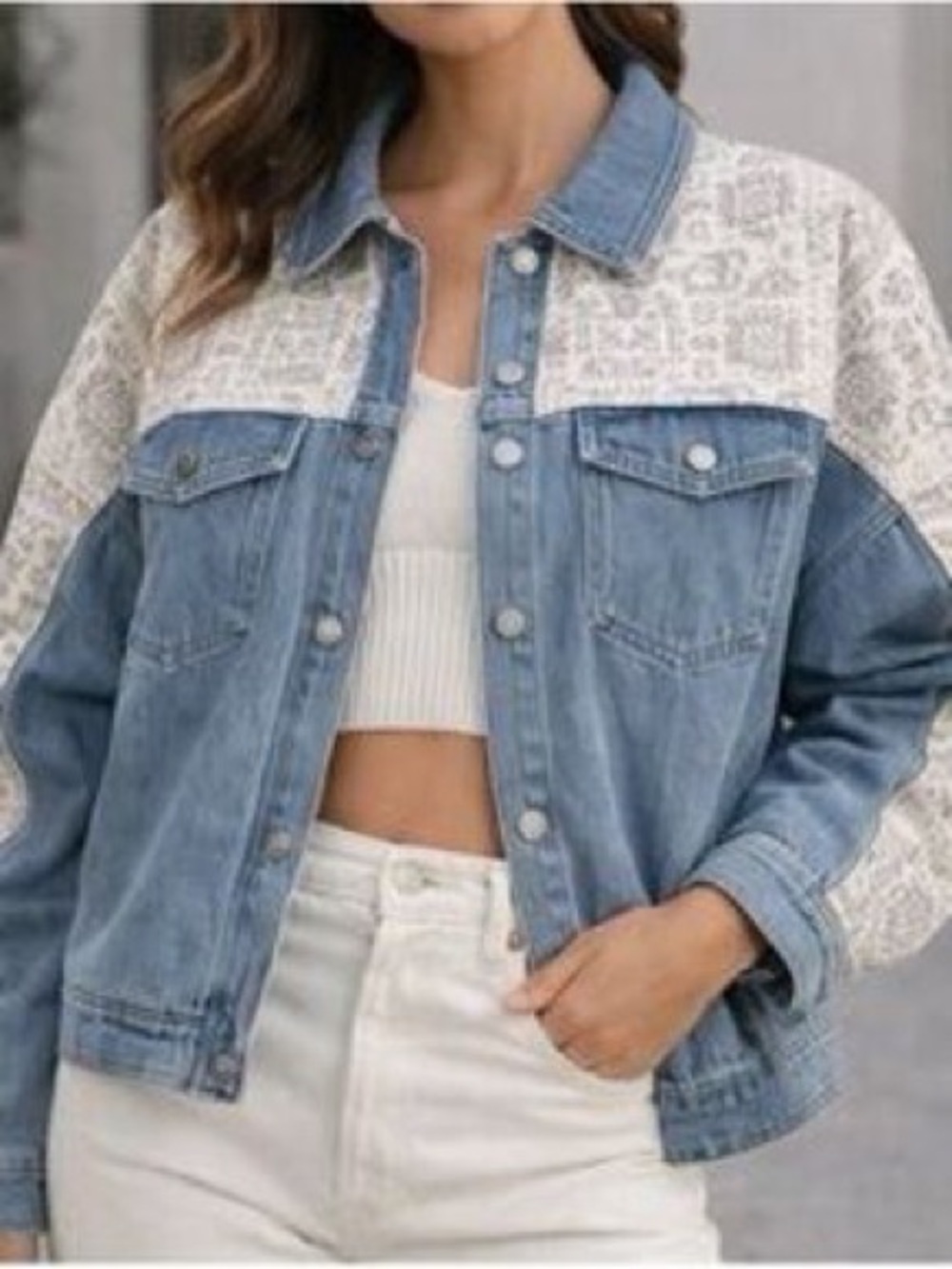 NWT Mable Floral & Denim Quilt Jacket - Size S